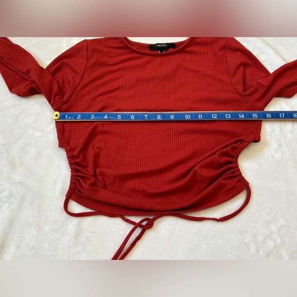 Forever 21 Rust Ribbed Tie-Back Blouse - Picture 5 of 8